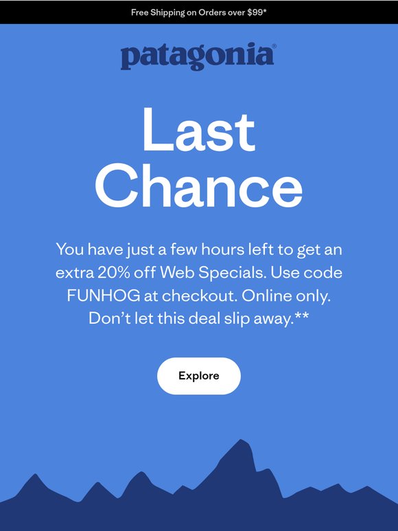 Extra 20% off Web Specials ends today