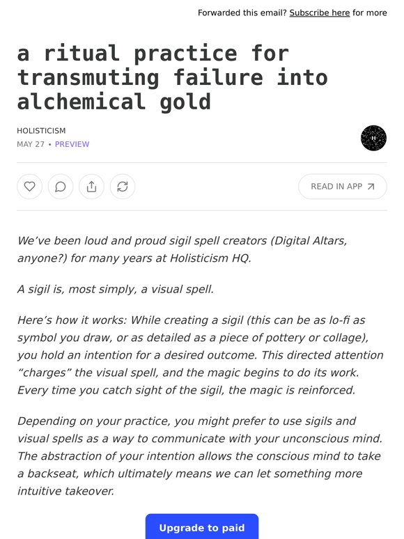 a ritual practice for transmuting failure into alchemical gold