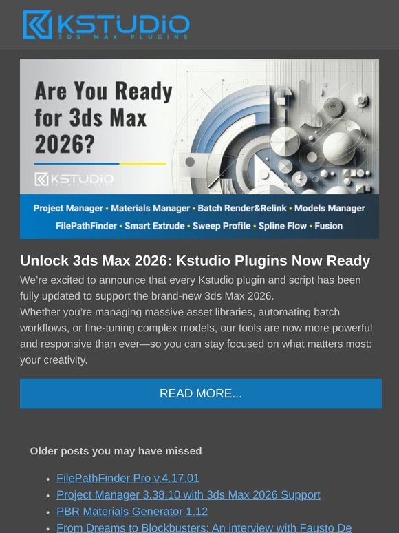 Kstudio: News from Kstudio (Unlock 3ds Max 2026: Kstudio Plugins Now ...