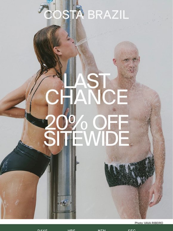 20% Off Sitewide Ends Tonight