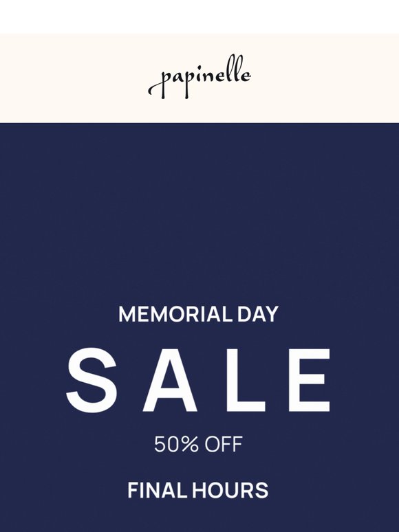 Ends Midnight! Final Hours To Shop 50% Off Memorial Day Edit 💙