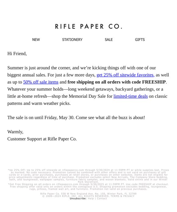 RE: The Memorial Day Sale