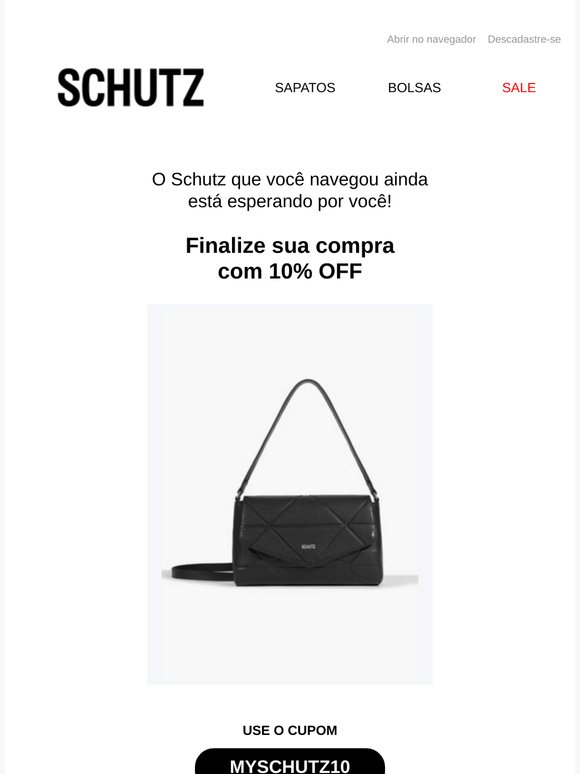 Essa é a chance de garantir o seu SCHUTZ!