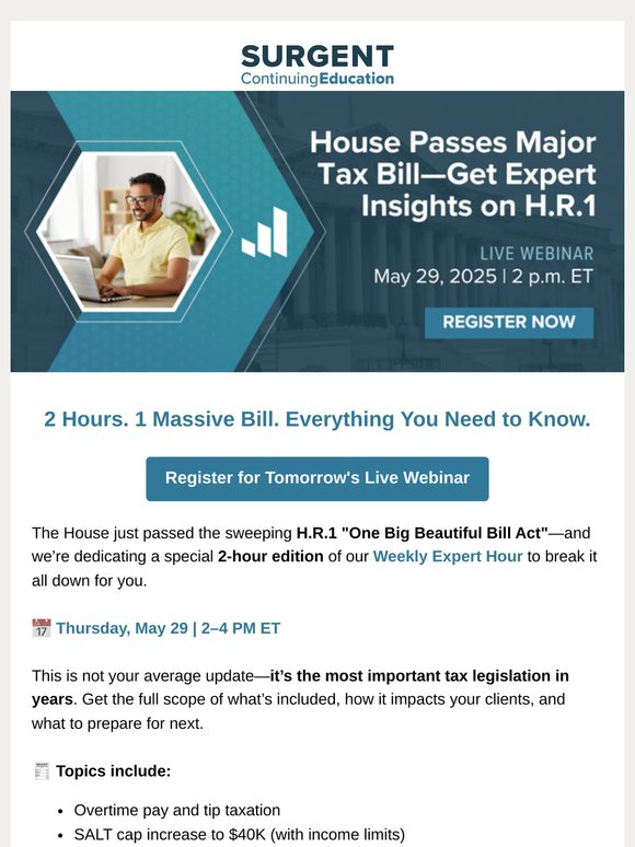 This week’s webinar covers the entire H.R.1 bill 👀