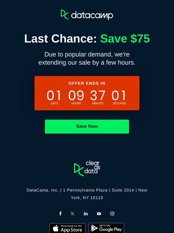 [$75 Off] Last Chance!