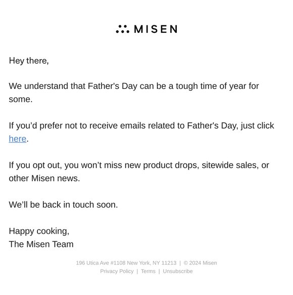 Opt out: Father’s Day emails