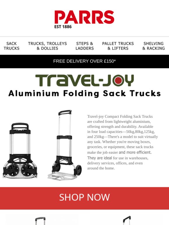 Strong, Lightweight & Foldable – Travel-joy Aluminium Sack Trucks