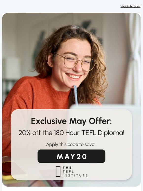 Study a CELTA-Equivalent TEFL Course – Save 20% Today