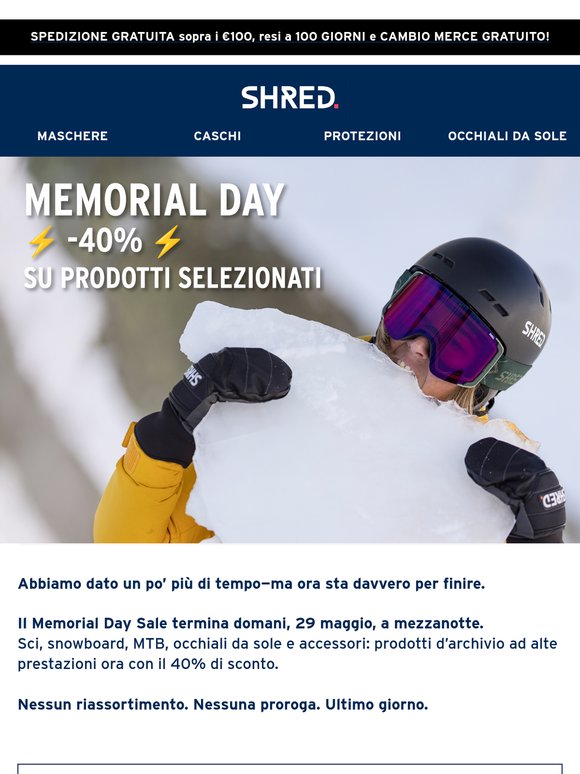Sconto del 40% termina domani!
