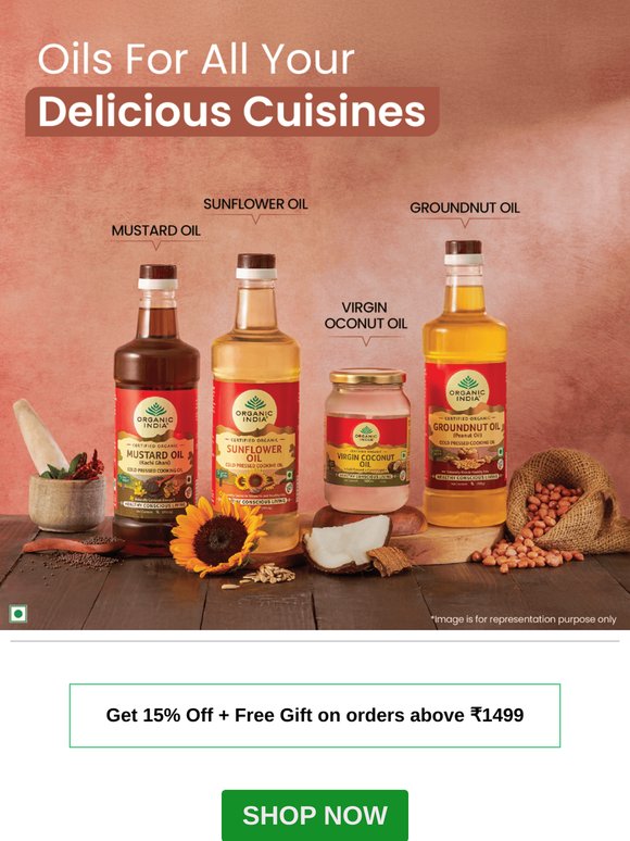 Hey there, 15% Off on Organic Oils 🍳🥗