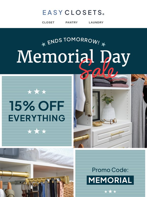 Last Chance: 15% Off Sale Ends TOMORROW!