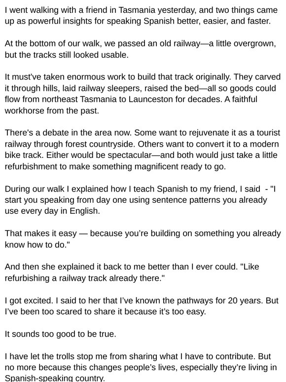 Scared to share Spanish for 20 years