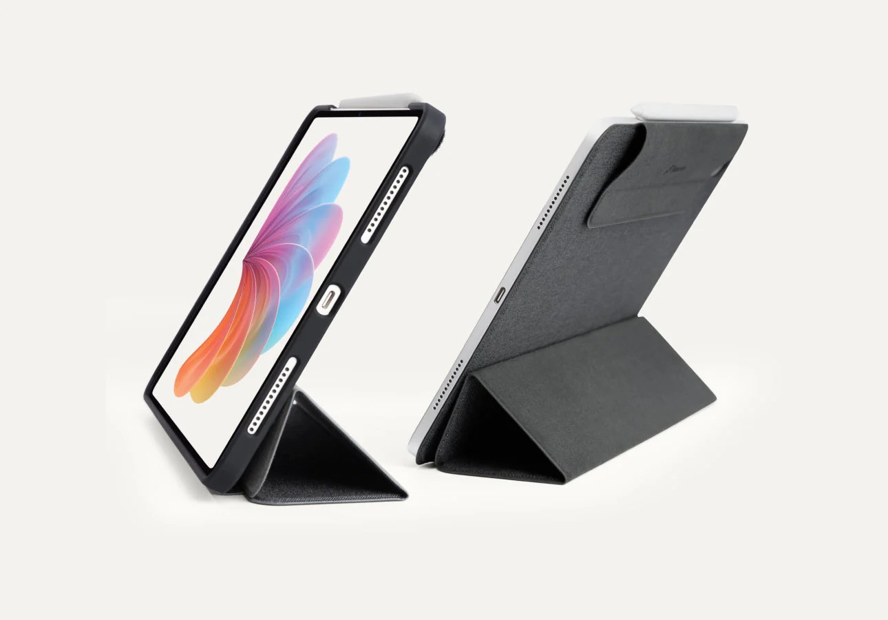 Bumper Case and Folio Case next to each other, both standing up.