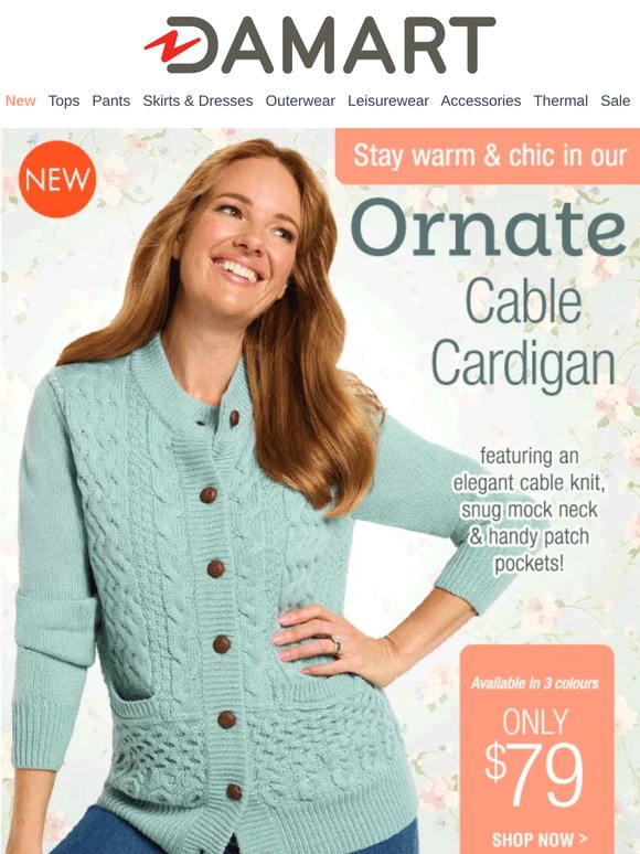 NEW Ornate Cable Cardigan - Keeping you Warm and Chic!