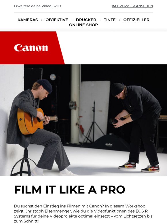 Frischer Content: Meistere das Filmen und Videopodcasten mit Canon