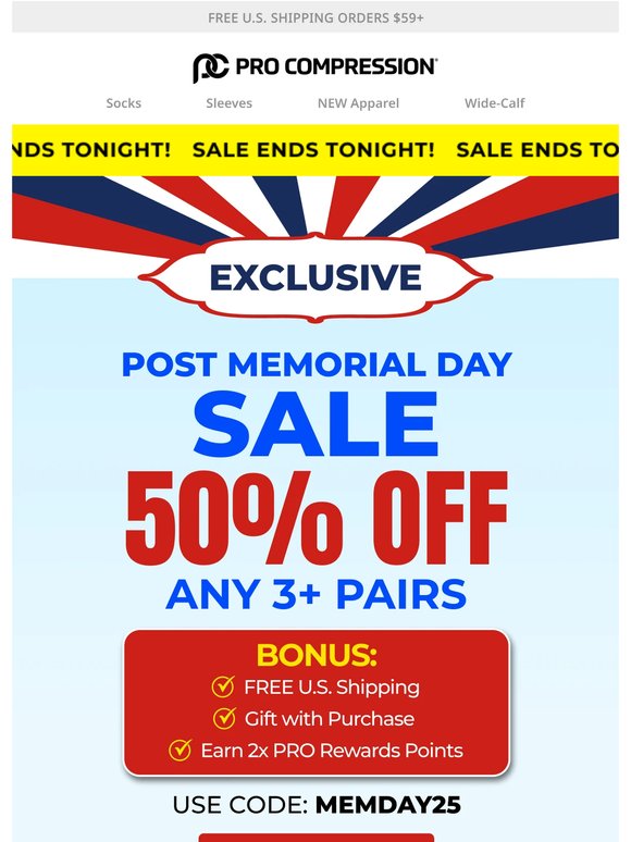 🚨 OFFICIALLY ENDING: Post-Memorial Day Sale