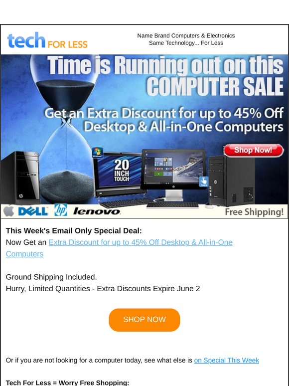 Time is running out on the Extra Discounts on Desktop & All-in-One Computers