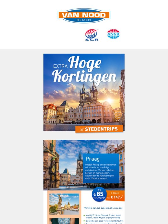 Super hoge kortingen op stedentrips! 🙌
