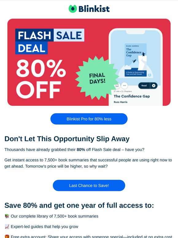 😱 Oh No!Like Black friday 80% Off, but now