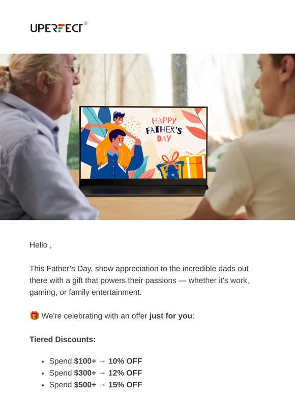 Celebrate Dad with Big Savings – Up to 15% OFF!