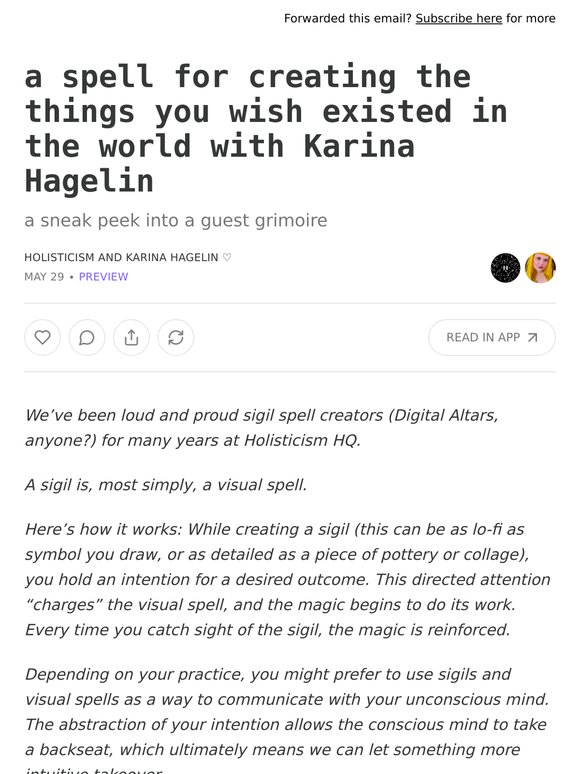 a spell for creating the things you wish existed in the world with Karina Hagelin