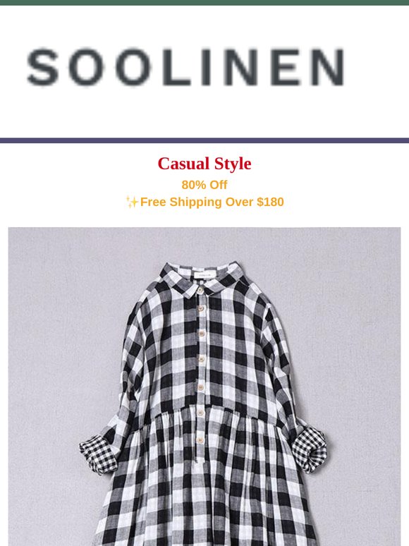 Unique Plaid Linen Dress & Comfy Flats To Try Now.