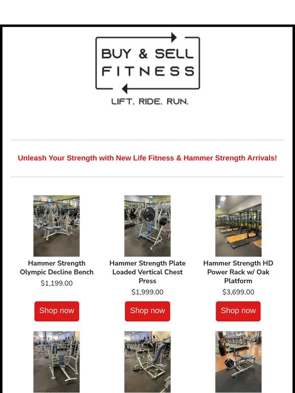Life Fitness & Hammer Strength Equipment Just Arrived