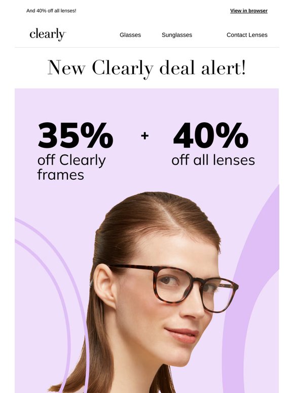 35% off Clearly frames ✨