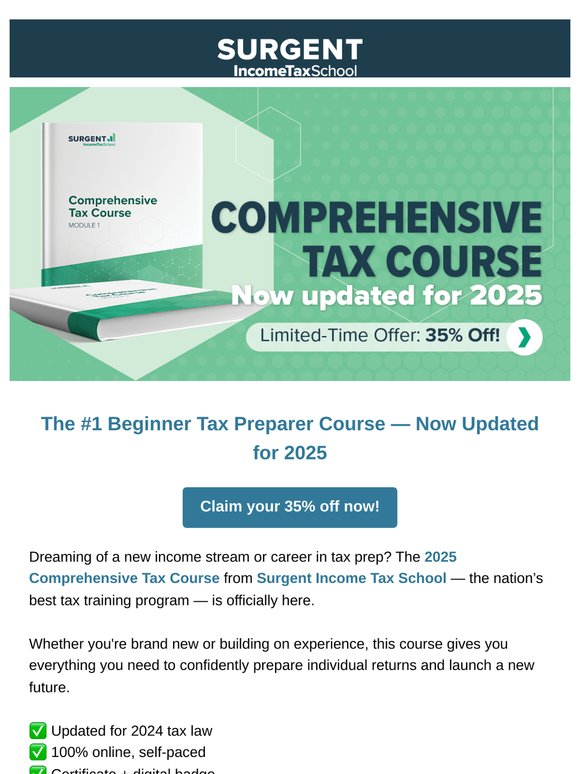 Launch a New Career in Tax Prep with Surgent's Updated Course!