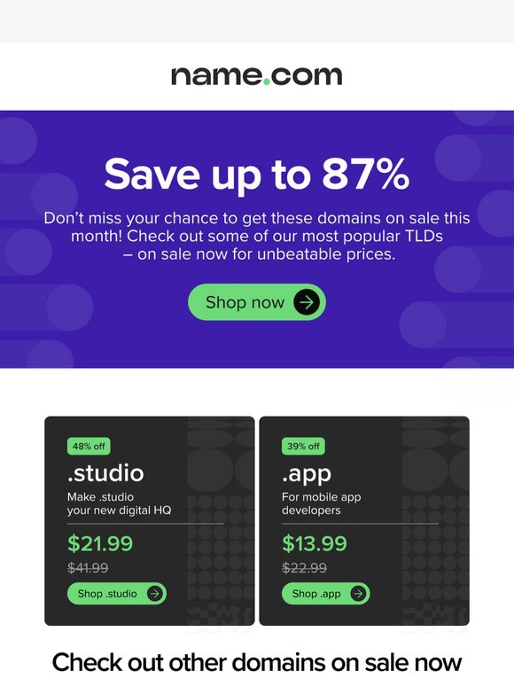 Domain sales ending soon!