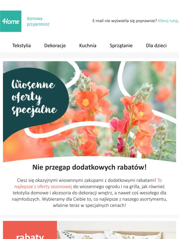 Wiosenne rabaty: zabawki do -75% • zasłony do -74% • bielizna pościelowa do -76% • kubki do -77% • sprzątanie do -71% i więcej!