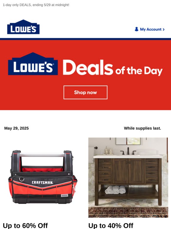 Lowe's Email Newsletters: Shop Sales, Discounts, and Coupon Codes