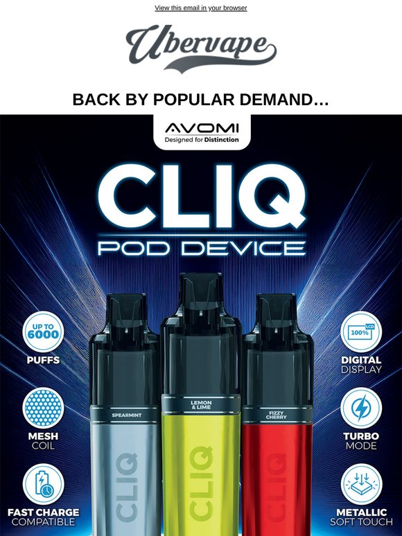 It's back... FREE 12,000 Puff Avomi CLIQ Bundle