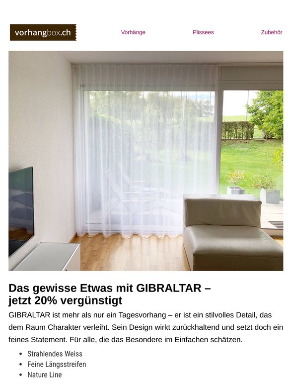 Das gewisse Etwas mit GIBRALTAR – 
jetzt 20% vergünstigt