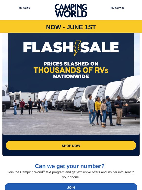 RV FLASH SALE: Prices slashed nationwide!