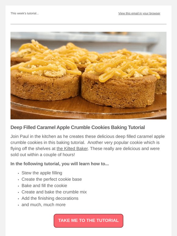Deep Filled Caramel Apple Crumble Cookies Tutorial
