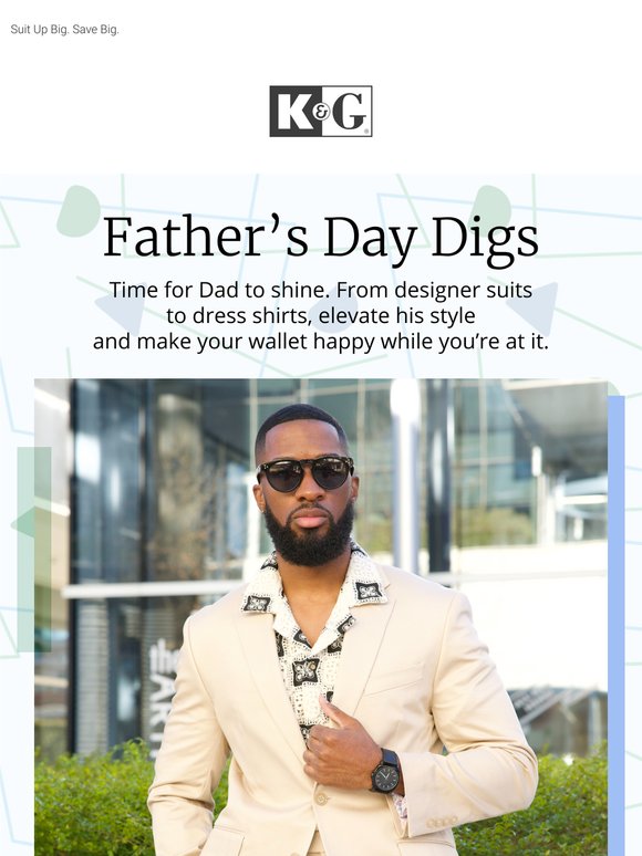 Father's Day Digs: Men's Designer Suits B1G1 Free