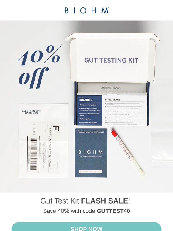 FLASH SALE ⚡️40% OFF Gut Test Kits!