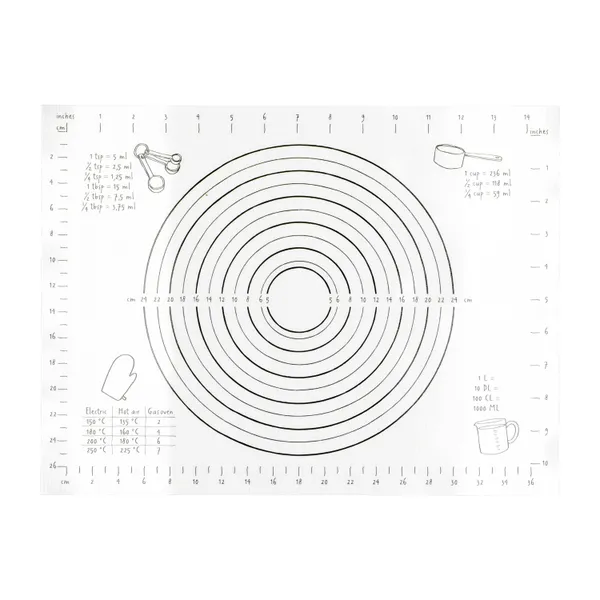 Tapis de cuisson avec marquages, silicone