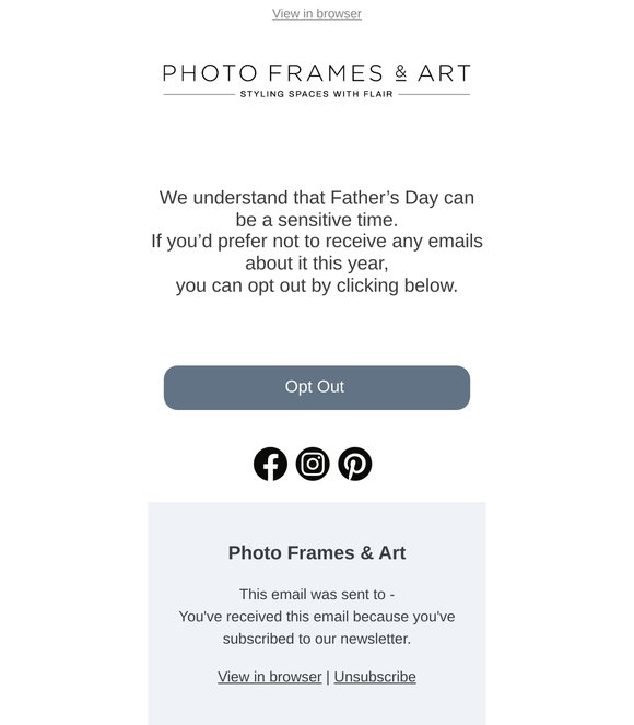 Opt out of Father's Day