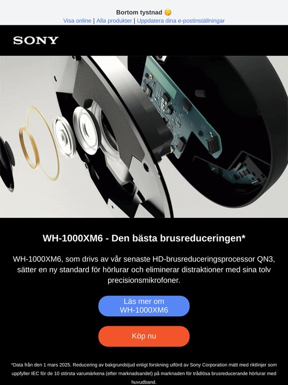 Få den bästa brusreduceringen med WH-1000XM6 🎧