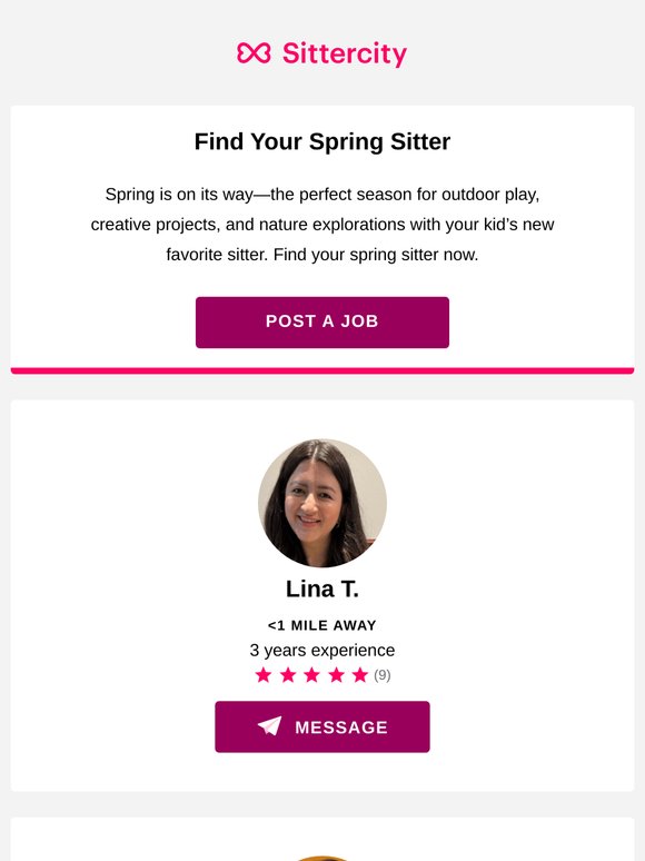 Find a Sitter for Spring
