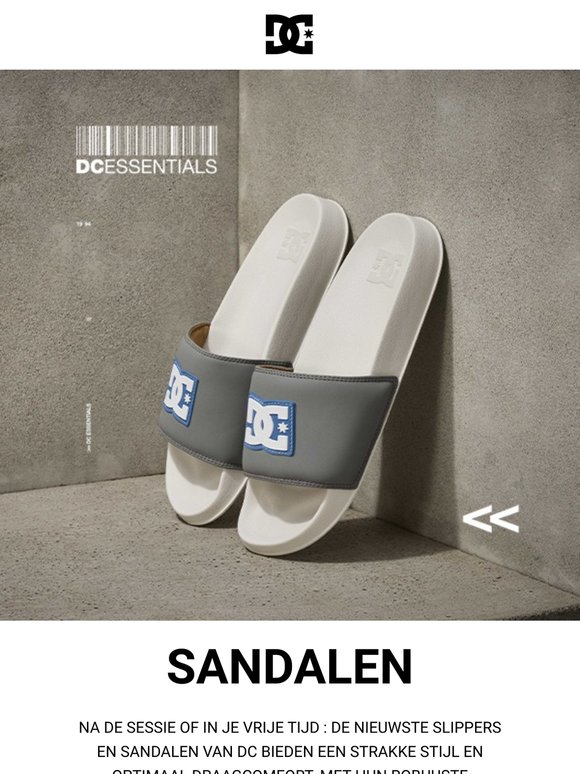 DC sandalen: perfect om te cruisen naast je board.