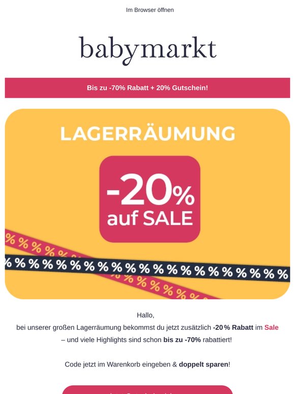 Jetzt -20% Rabatt auf SALE!