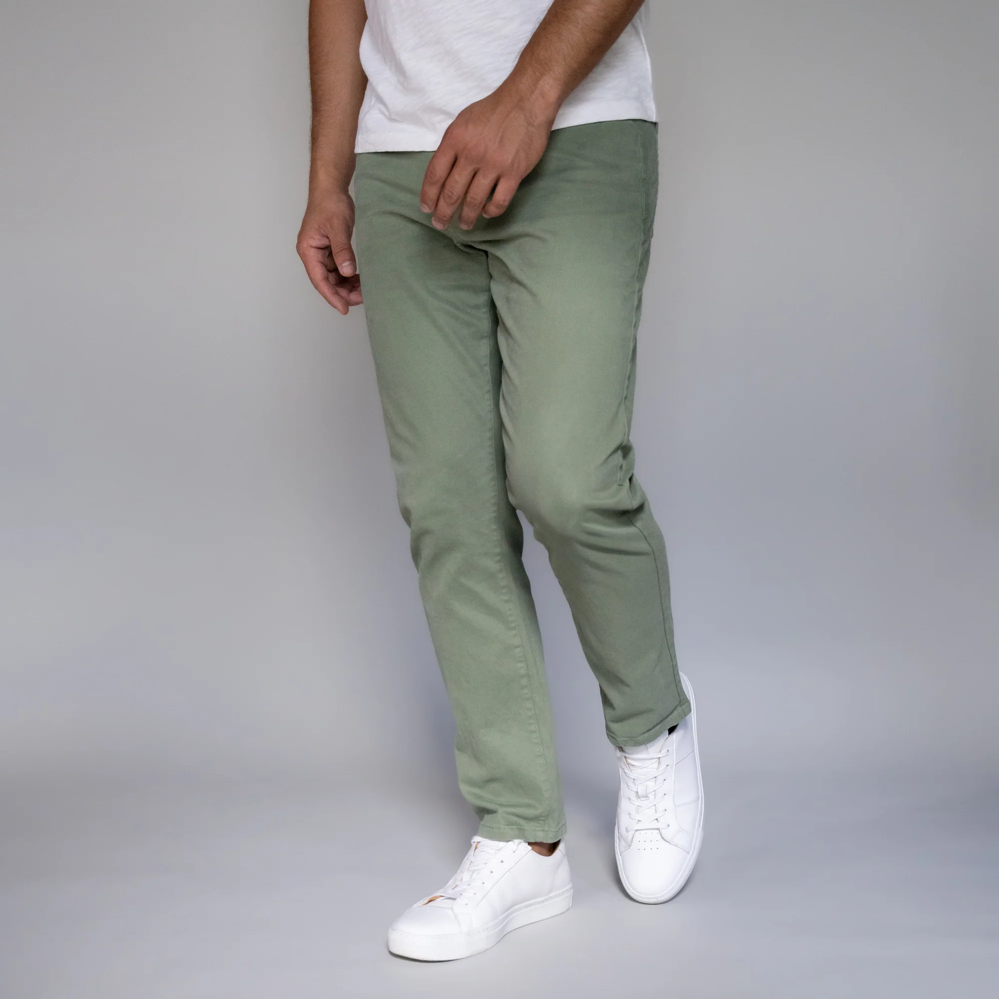 Image of Italian 5-Pocket Pants - Sage