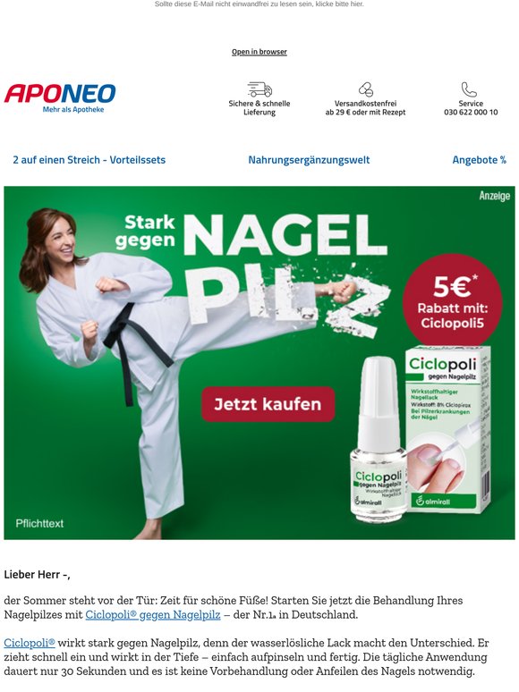 Sichern Sie sich 20 % Extra-Rabatt*, Herr —!