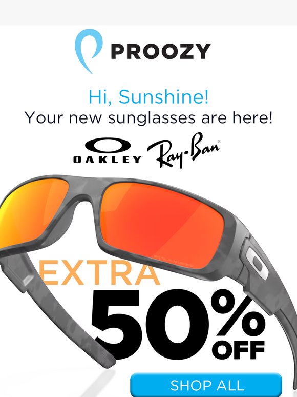 Extra 50% Off Oakley & Ray-Ban Sunglasses — Shop Now!