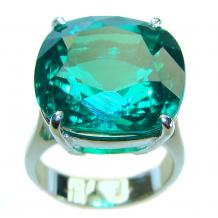 Timless Beauty 18.5 carat Helenite  .925 Sterling Silver handmade Ring s. 5 3/4