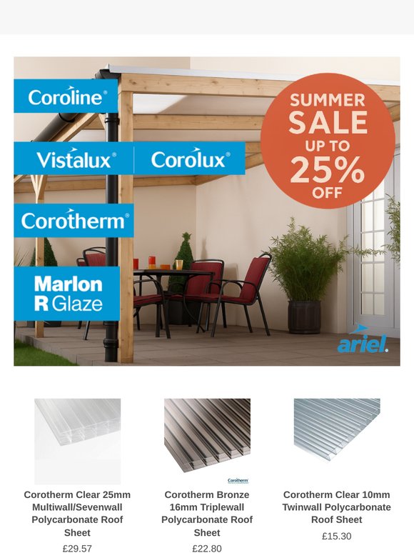 Up To 25% Off Roof Sheets