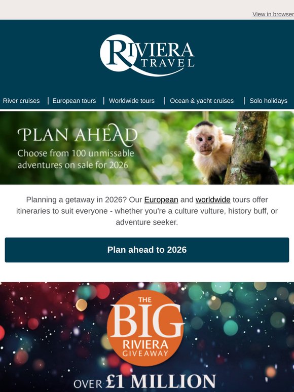 Plan ahead to 2026 on an escorted tour